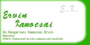 ervin kamocsai business card